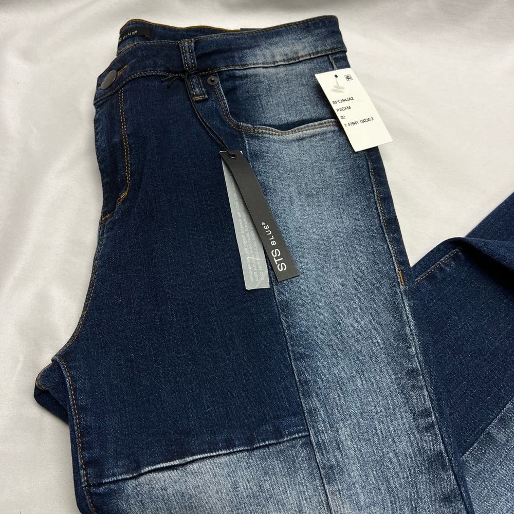 Stich Fix STS Blue Piper Ankle Tapered Color Block Wash Jeans Size 32 Patchwork - Picture 2 of 11